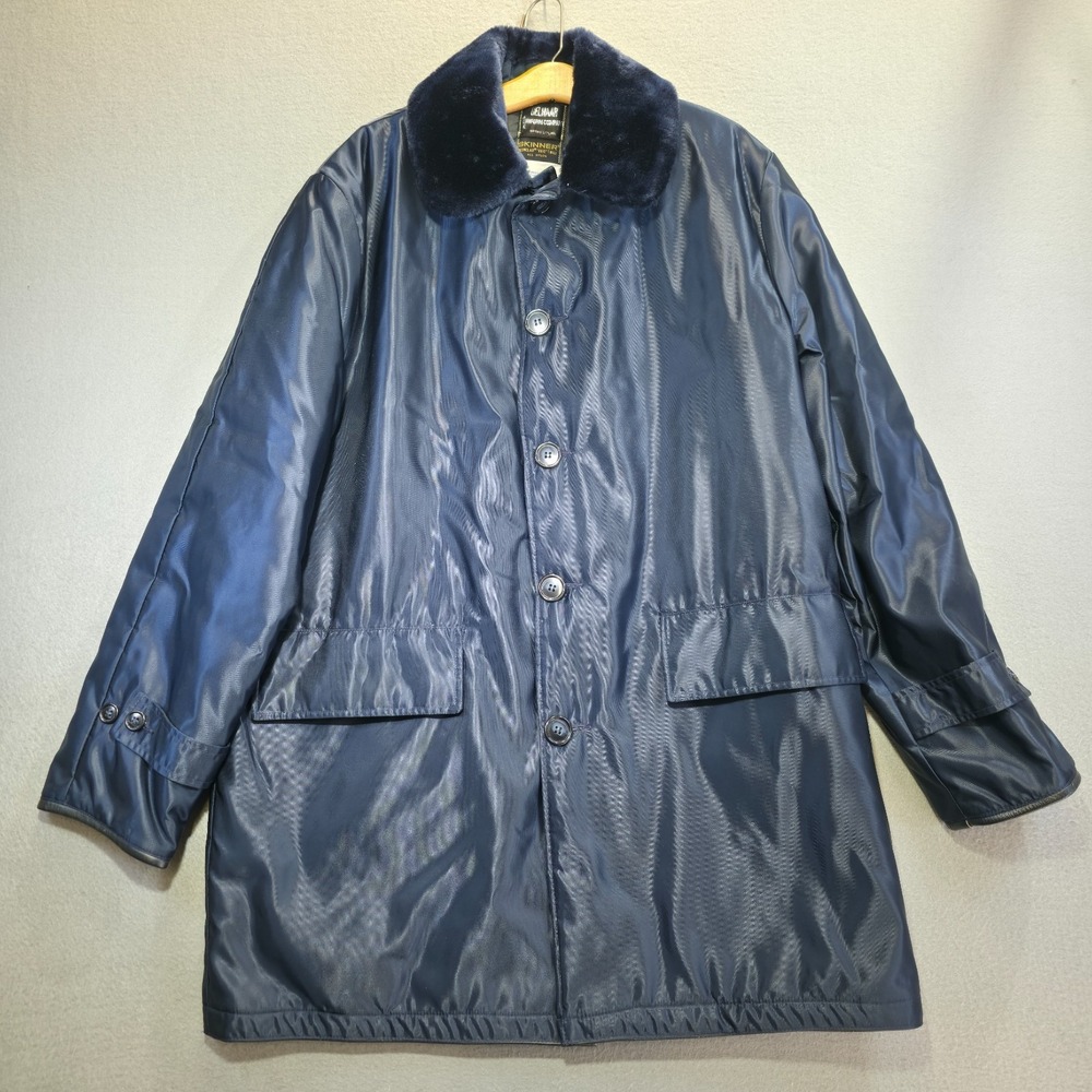 Vintage Gelhaar Skinner Uniform Blue Coat Fur Collar Quilted Lining Mens Size 44